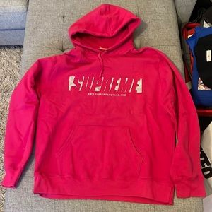 Supreme pink reflective hoodie. LARGE NWT.